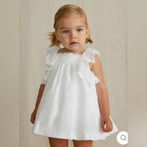 Abel & Lula White Embroidered Polka Dot Lace Dress 24M NWT